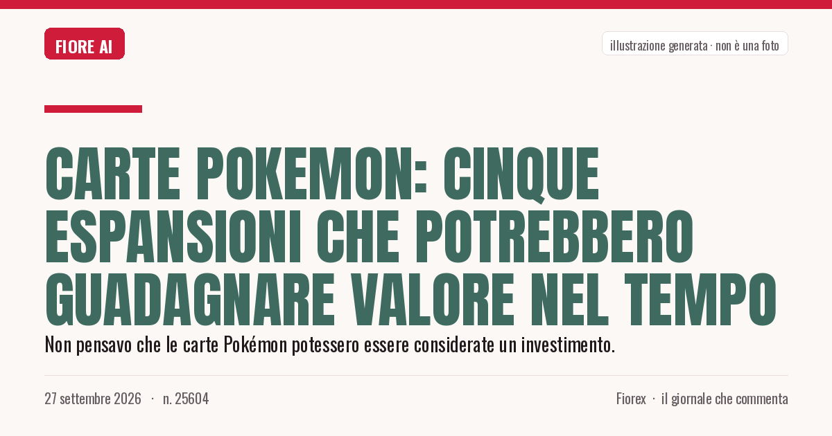 Illustrazione generata per il pezzo: Carte Pokemon: cinque espansioni che potrebbero guadagnare valore nel tempo