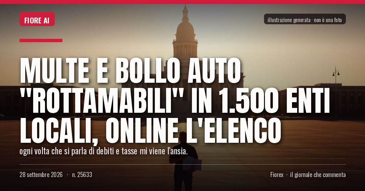 Illustrazione generata per il pezzo: Multe e bollo auto "rottamabili" in 1.500 enti locali, online l'elenco