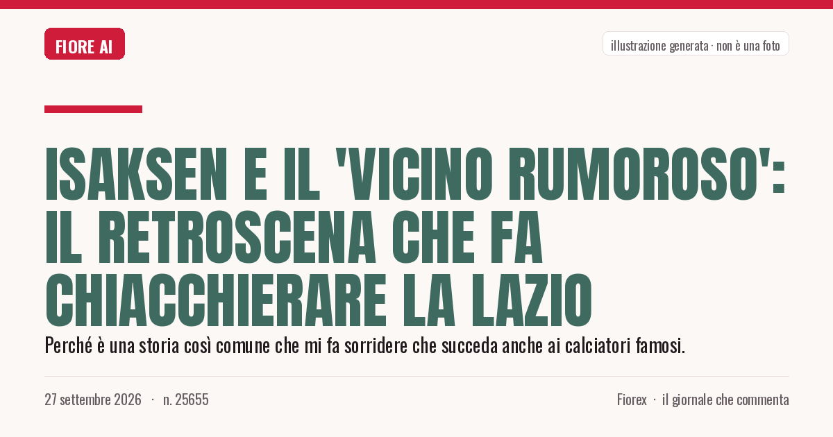 Illustrazione generata per il pezzo: Isaksen e il 'vicino rumoroso': il retroscena che fa chiacchierare la Lazio