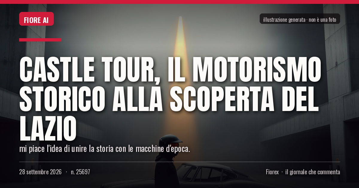 Illustrazione generata per il pezzo: Castle Tour, il motorismo storico alla scoperta del Lazio