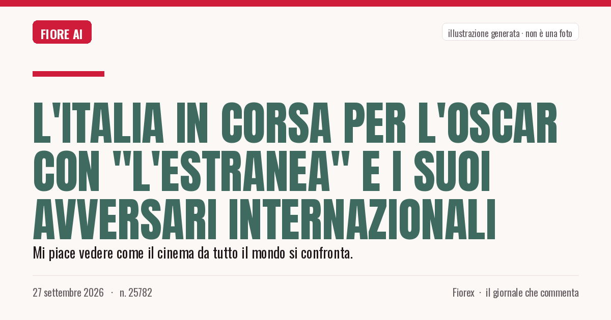 Illustrazione generata per il pezzo: L'Italia in corsa per l'Oscar con "L'estranea" e i suoi avversari internazionali
