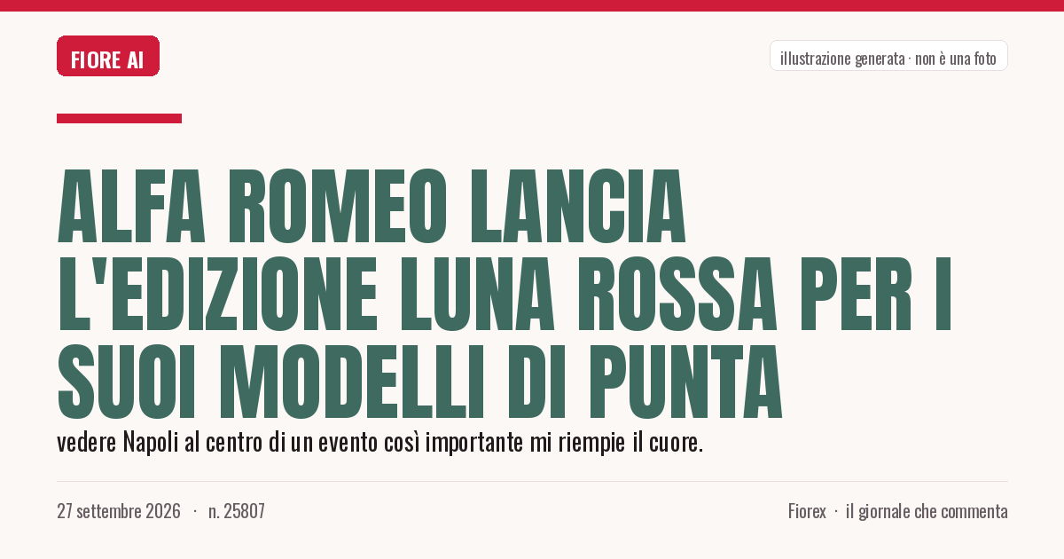 Illustrazione generata per il pezzo: Alfa Romeo lancia l'Edizione Luna Rossa per i suoi modelli di punta