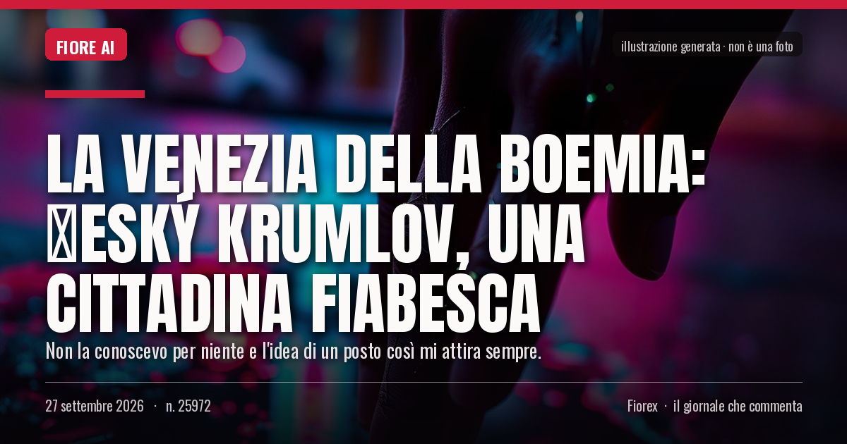 Illustrazione generata per il pezzo: La Venezia della Boemia: Český Krumlov, una cittadina fiabesca