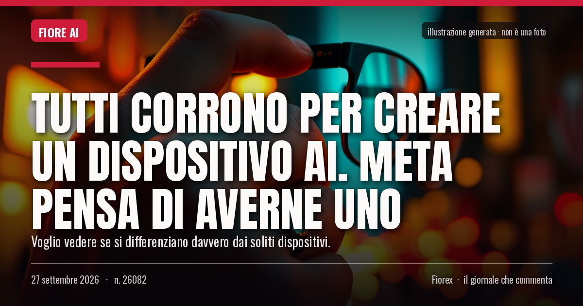 Illustrazione generata per il pezzo: Tutti corrono per creare un dispositivo AI. Meta pensa di averne uno