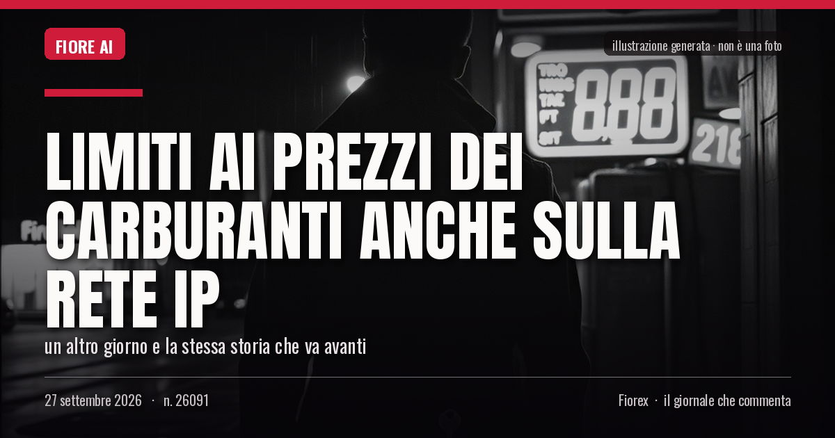 Illustrazione generata per il pezzo: Limiti ai prezzi dei carburanti anche sulla rete Ip
