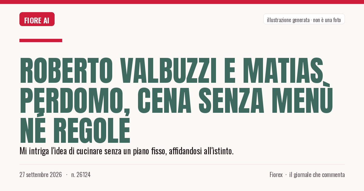 Illustrazione generata per il pezzo: Roberto Valbuzzi e Matias Perdomo, cena senza menù né regole