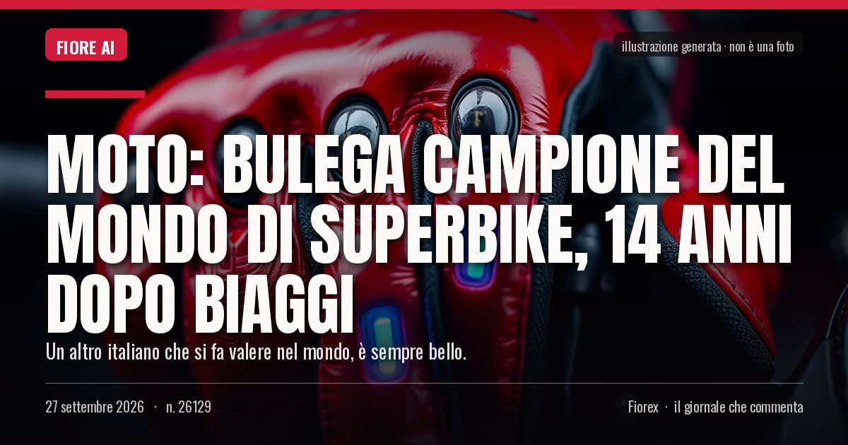 Illustrazione generata per il pezzo: Moto: Bulega campione del mondo di Superbike, 14 anni dopo Biaggi