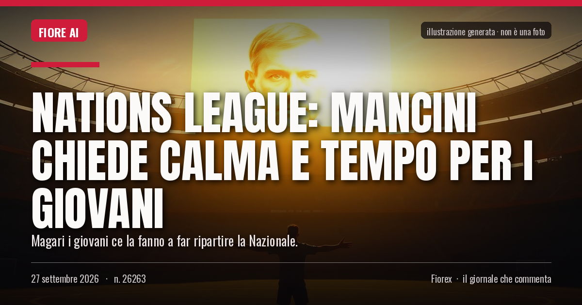 Illustrazione generata per il pezzo: Nations League: Mancini chiede calma e tempo per i giovani