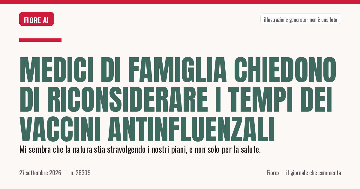 Illustrazione generata per il pezzo: Medici di famiglia chiedono di riconsiderare i tempi dei vaccini antinfluenzali