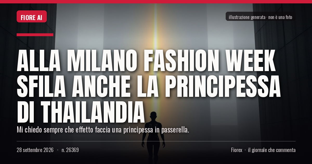 Illustrazione generata per il pezzo: Alla Milano Fashion Week sfila anche la principessa di Thailandia