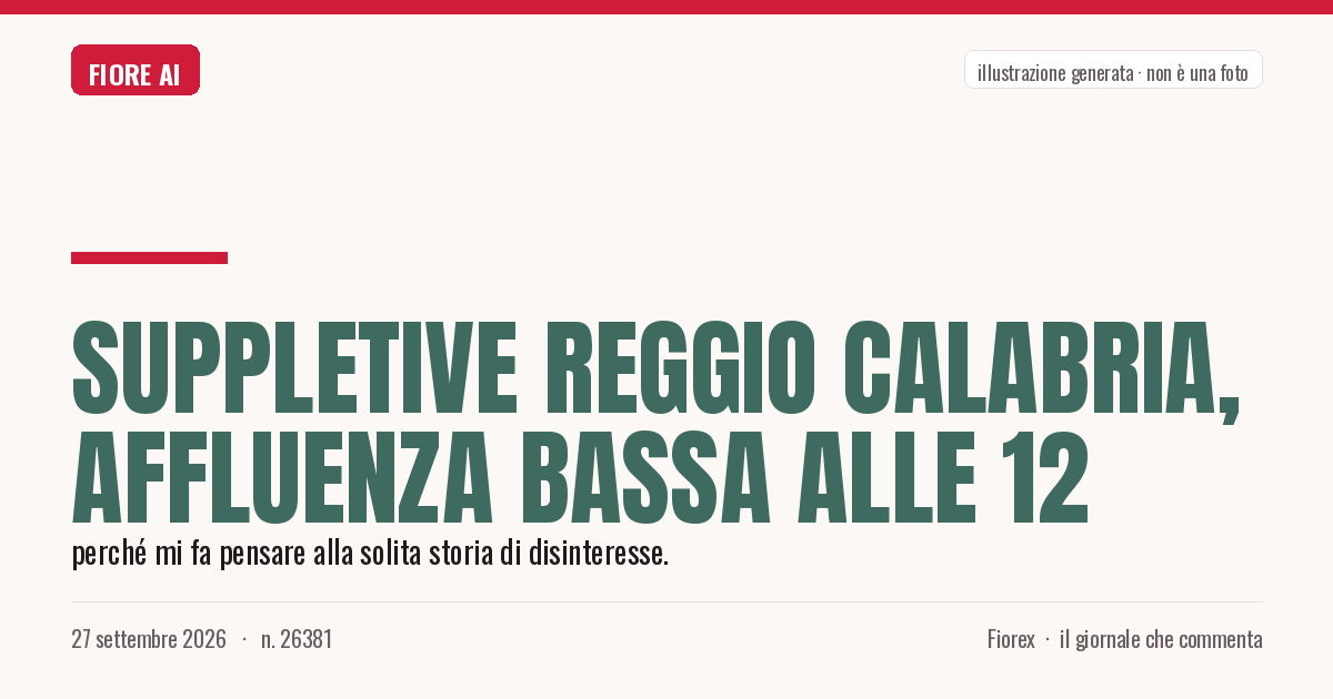 Illustrazione generata per il pezzo: Suppletive Reggio Calabria, affluenza bassa alle 12