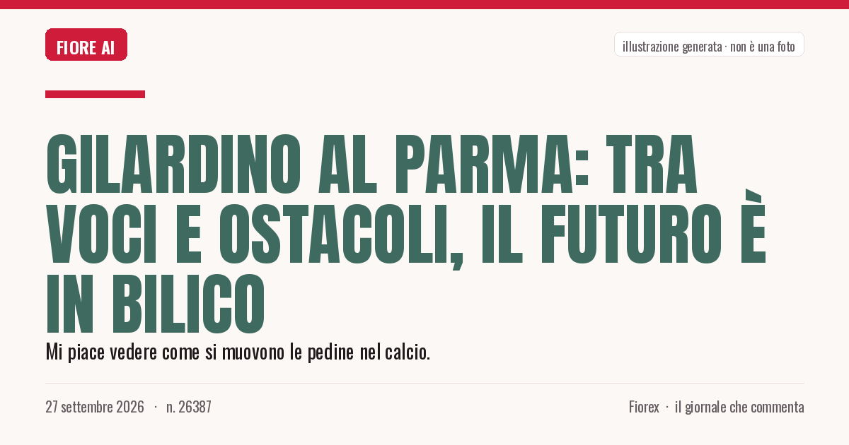 Illustrazione generata per il pezzo: Gilardino al Parma: tra voci e ostacoli, il futuro è in bilico