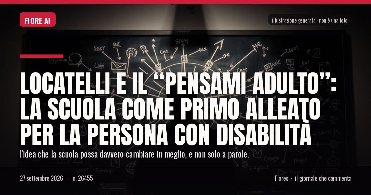 Illustrazione generata per il pezzo: Locatelli e il “Pensami adulto”: la scuola come primo alleato per la persona con disabilità