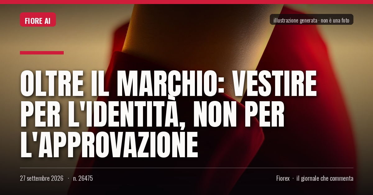 Illustrazione generata per il pezzo: Oltre il marchio: vestire per l'identità, non per l'approvazione