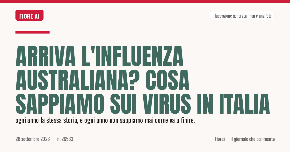 Illustrazione generata per il pezzo: Arriva l'influenza australiana? Cosa sappiamo sui virus in Italia
