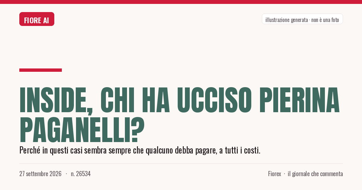 Illustrazione generata per il pezzo: Inside, chi ha ucciso Pierina Paganelli?