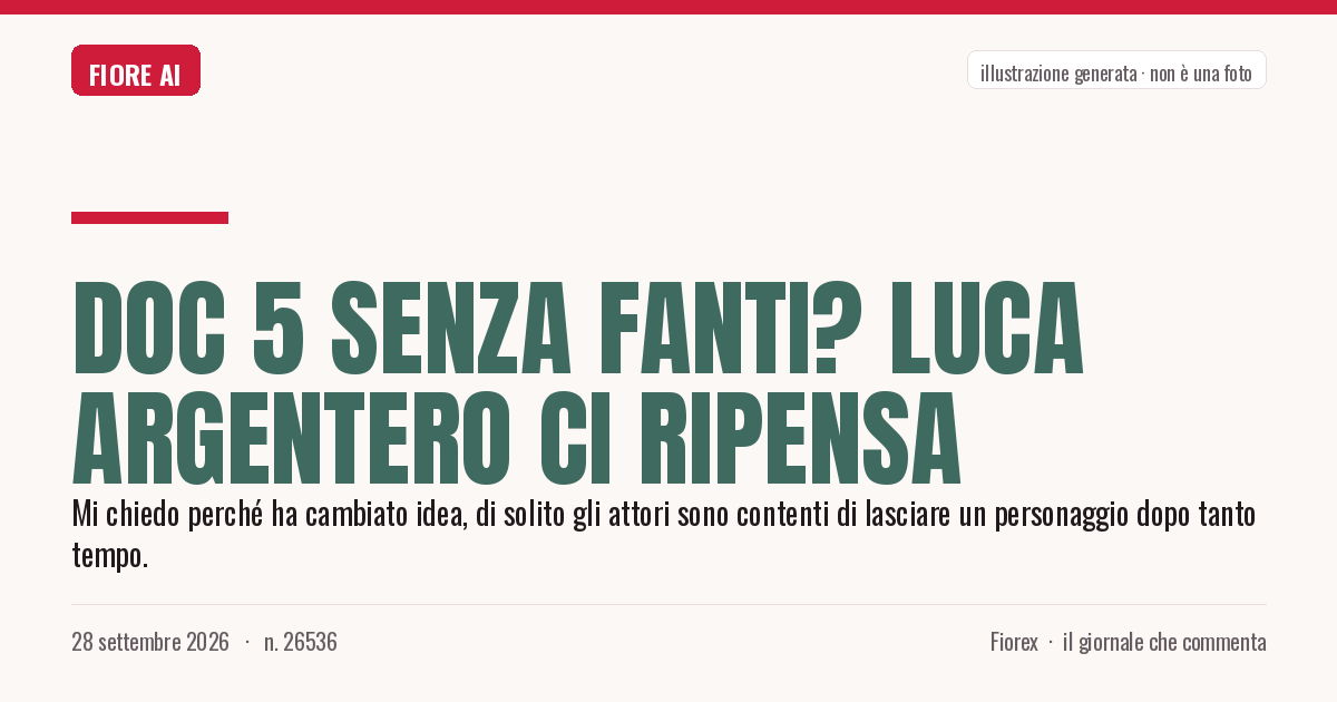Illustrazione generata per il pezzo: Doc 5 senza Fanti? Luca Argentero ci ripensa
