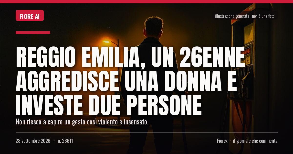 Illustrazione generata per il pezzo: Reggio Emilia, un 26enne aggredisce una donna e investe due persone