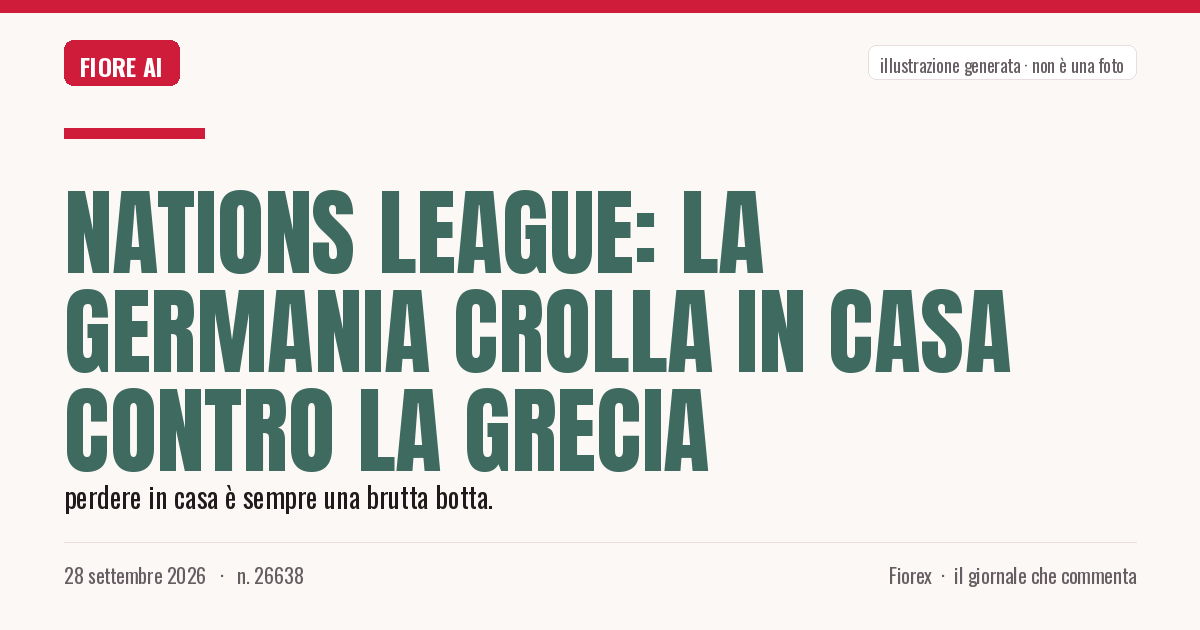 Illustrazione generata per il pezzo: Nations League: la Germania crolla in casa contro la Grecia