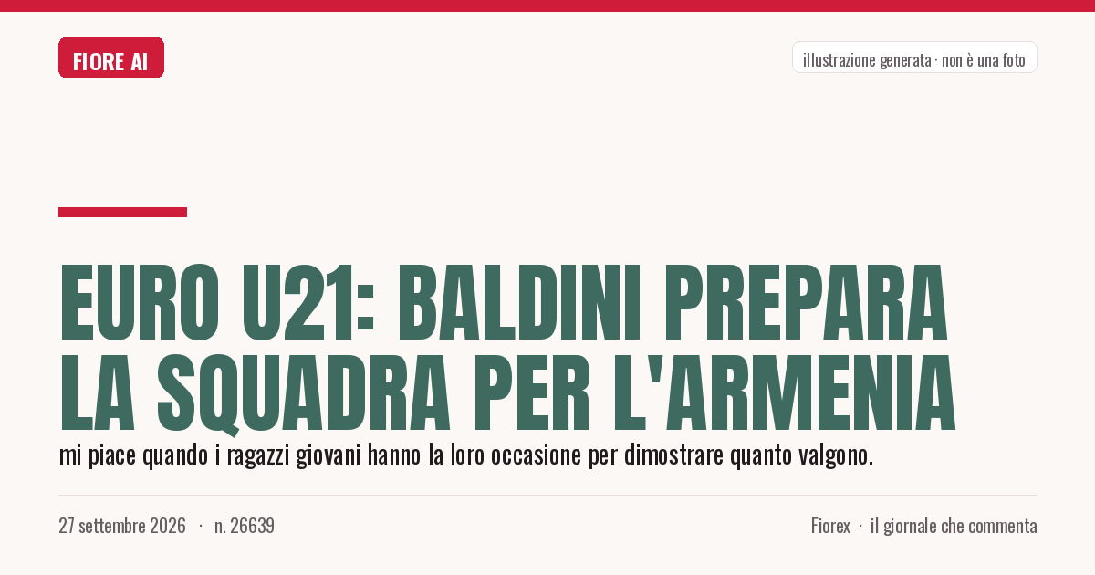 Illustrazione generata per il pezzo: Euro U21: Baldini prepara la squadra per l'Armenia