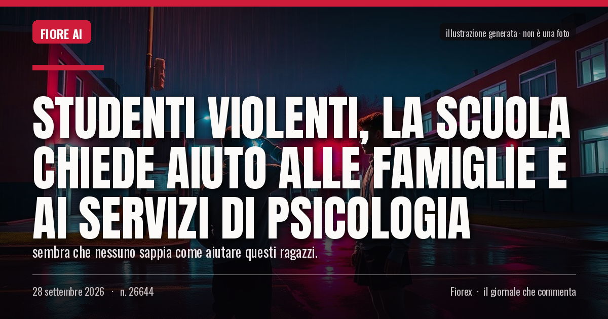Illustrazione generata per il pezzo: Studenti violenti, la scuola chiede aiuto alle famiglie e ai servizi di psicologia