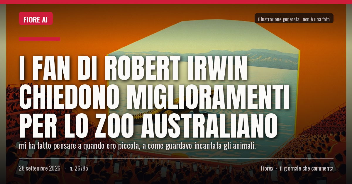 Illustrazione generata per il pezzo: I fan di Robert Irwin chiedono miglioramenti per lo zoo australiano