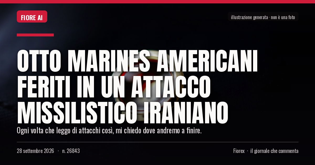 Illustrazione generata per il pezzo: Otto marines americani feriti in un attacco missilistico iraniano