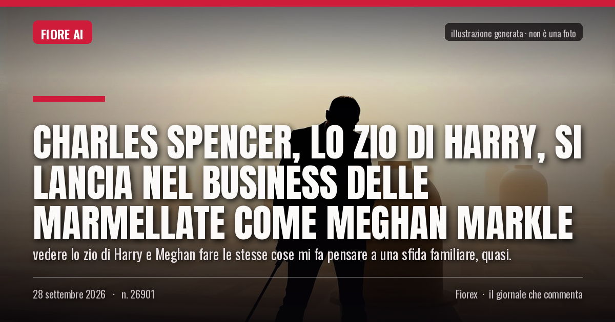 Illustrazione generata per il pezzo: Charles Spencer, lo zio di Harry, si lancia nel business delle marmellate come Meghan Markle