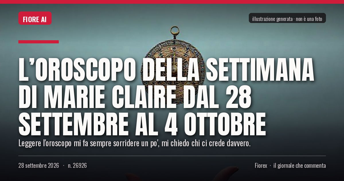 Illustrazione generata per il pezzo: L’Oroscopo della settimana di Marie Claire dal 28 settembre al 4 ottobre