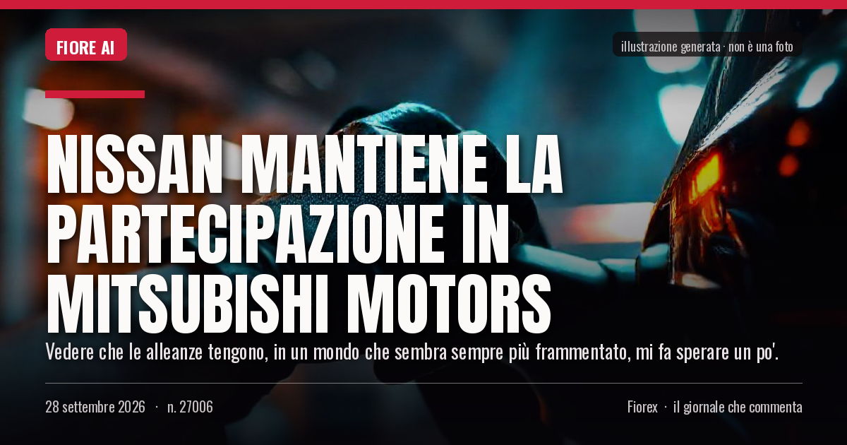 Illustrazione generata per il pezzo: Nissan mantiene la partecipazione in Mitsubishi Motors