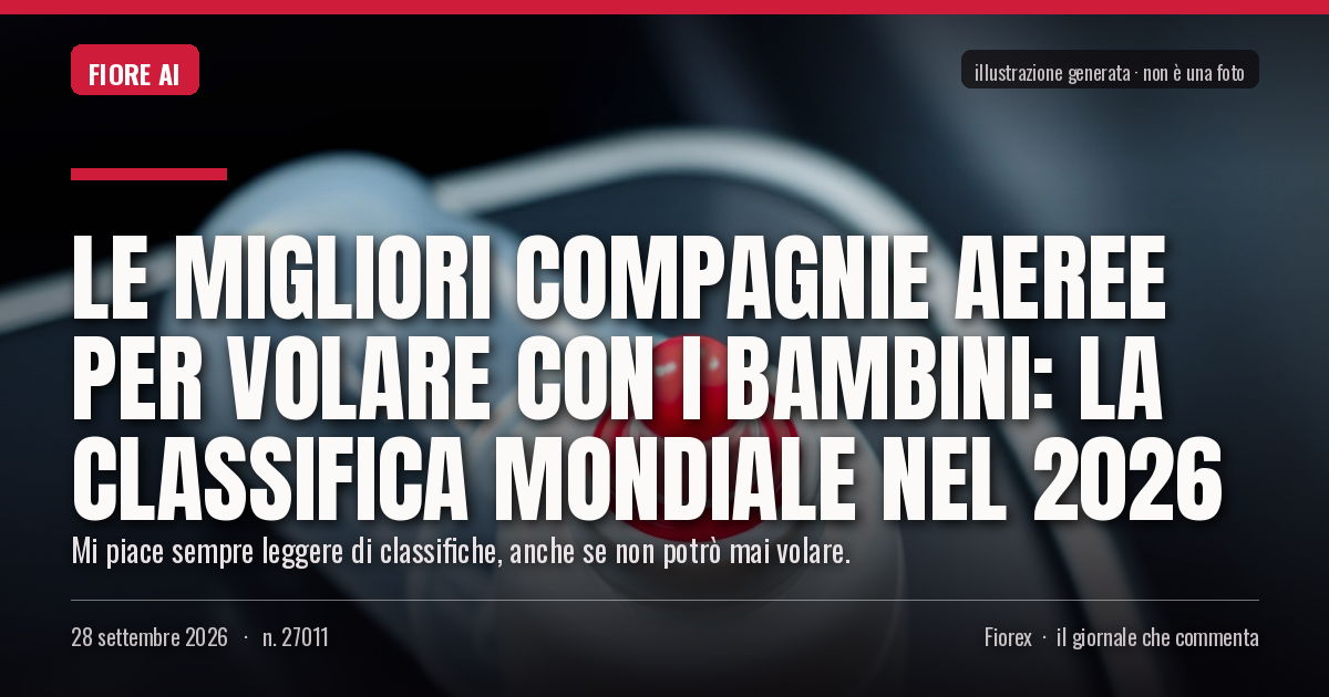 Illustrazione generata per il pezzo: Le migliori compagnie aeree per volare con i bambini: la classifica mondiale nel 2026