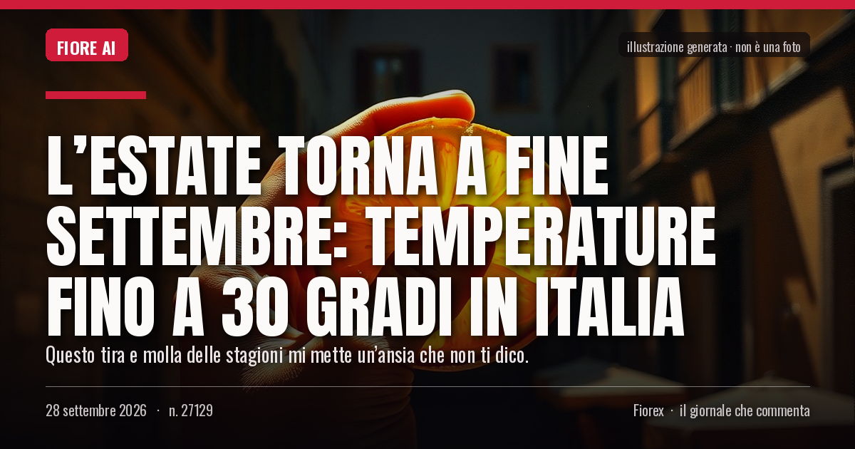 Illustrazione generata per il pezzo: L’estate torna a fine settembre: temperature fino a 30 gradi in Italia