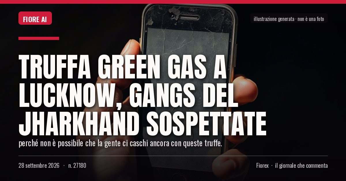 Illustrazione generata per il pezzo: Truffa Green Gas a Lucknow, gangs del Jharkhand sospettate