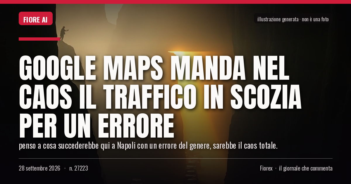 Illustrazione generata per il pezzo: Google Maps manda nel caos il traffico in Scozia per un errore