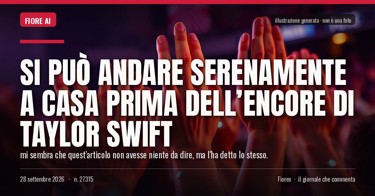 Illustrazione generata per il pezzo: Si può andare serenamente a casa prima dell’Encore di Taylor Swift