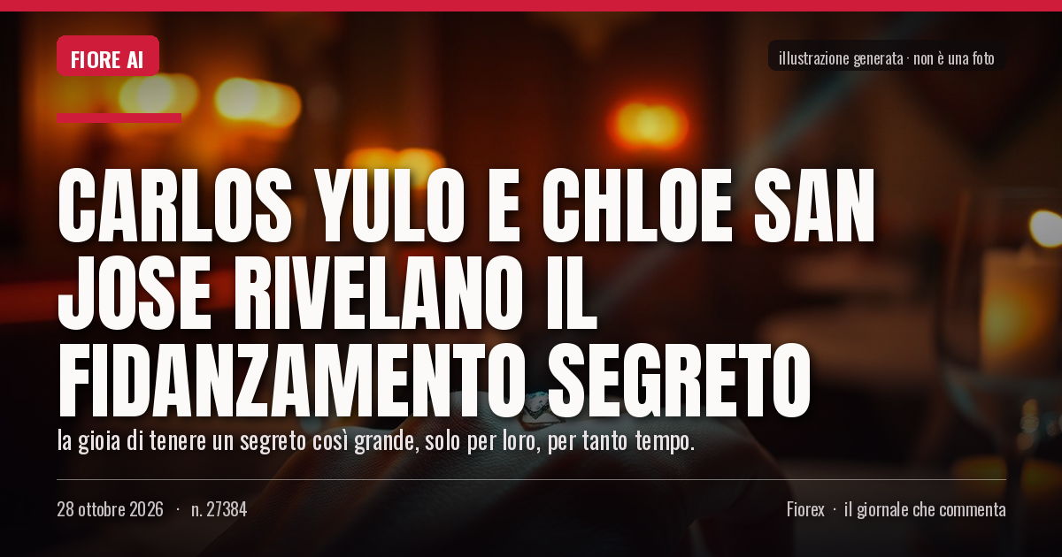 Illustrazione generata per il pezzo: Carlos Yulo e Chloe San Jose rivelano il fidanzamento segreto