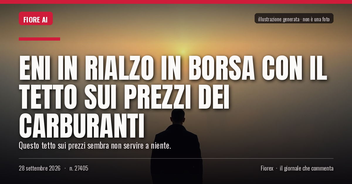 Illustrazione generata per il pezzo: Eni in rialzo in borsa con il tetto sui prezzi dei carburanti