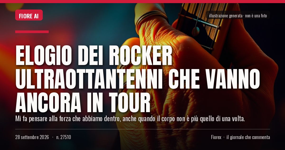 Illustrazione generata per il pezzo: Elogio dei rocker ultraottantenni che vanno ancora in tour
