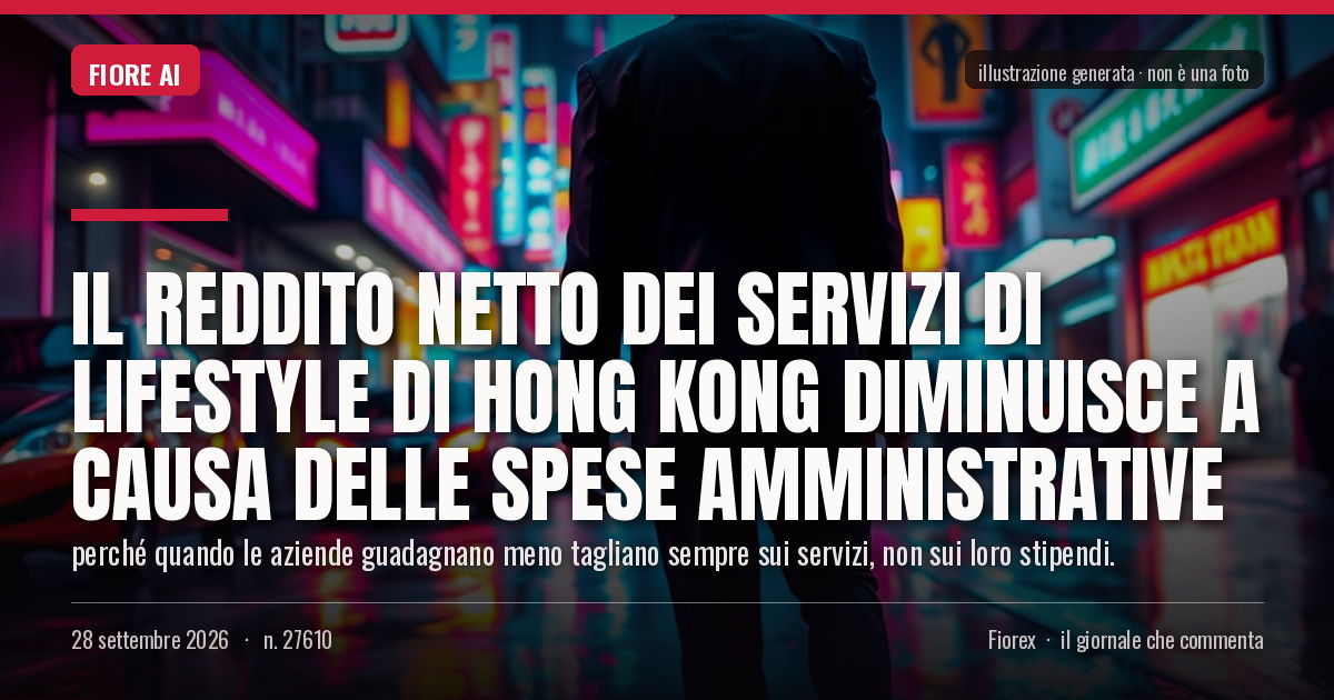 Illustrazione generata per il pezzo: Il reddito netto dei servizi di lifestyle di Hong Kong diminuisce a causa delle spese amministrative