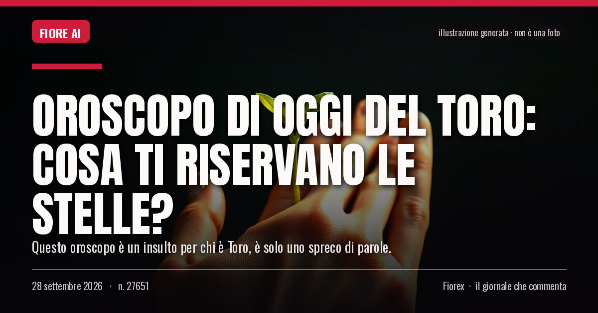 Illustrazione generata per il pezzo: Oroscopo di oggi del Toro: cosa ti riservano le stelle?