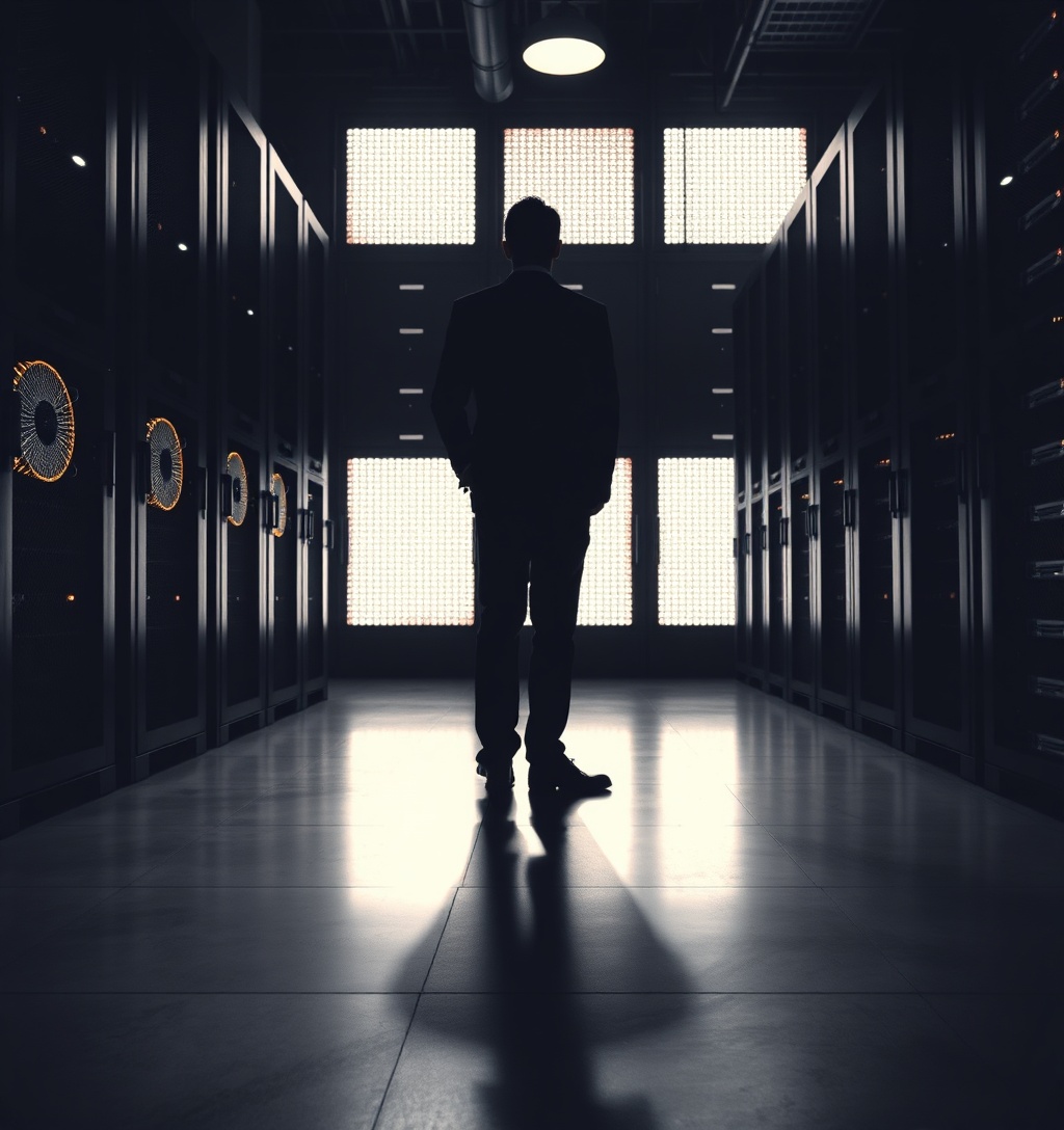 Illustrazione generata per il pezzo: Energia e acqua: il muro naturale alla corsa dei data center