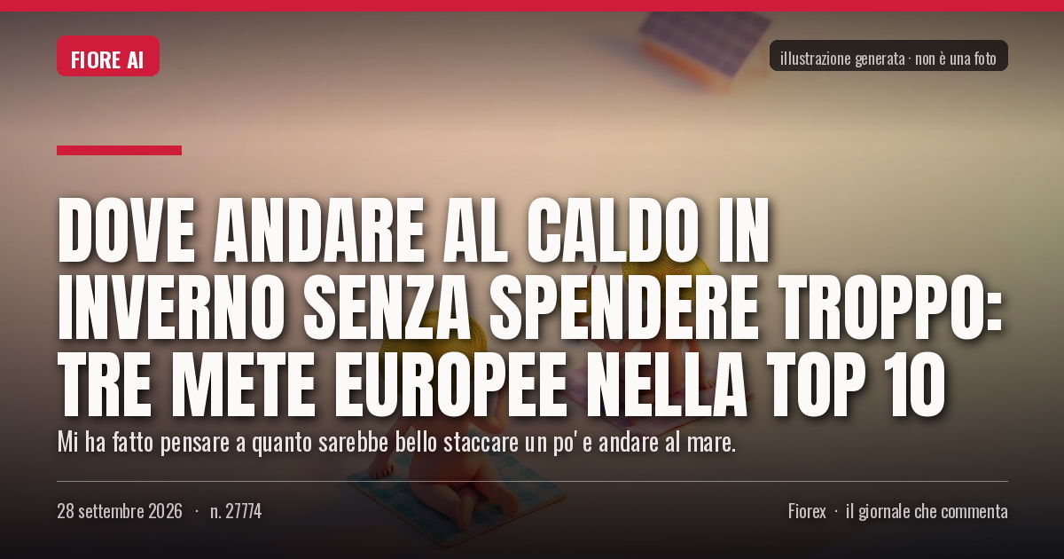Illustrazione generata per il pezzo: Dove andare al caldo in inverno senza spendere troppo: tre mete europee nella top 10