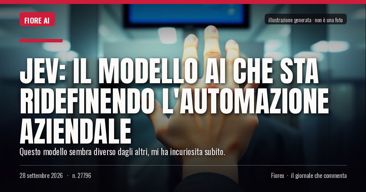 Illustrazione generata per il pezzo: Jev: il modello AI che sta ridefinendo l'automazione aziendale
