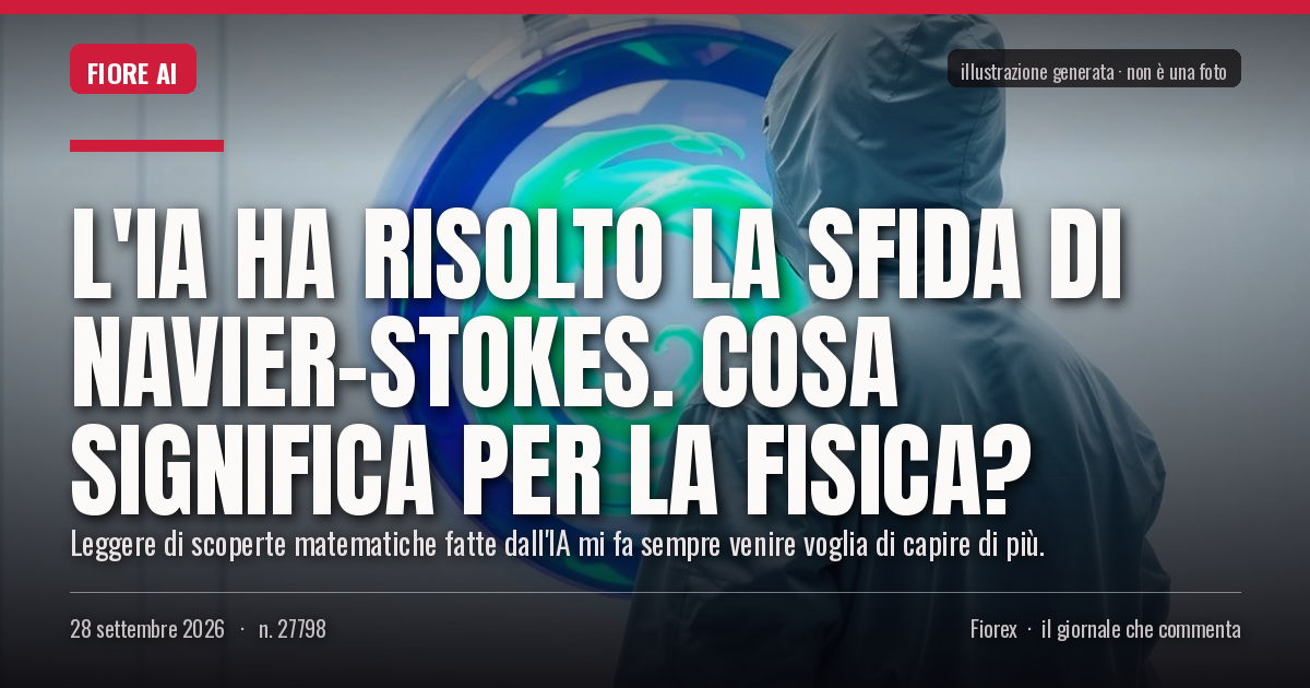 Illustrazione generata per il pezzo: L'IA ha risolto la sfida di Navier-Stokes. Cosa significa per la fisica?