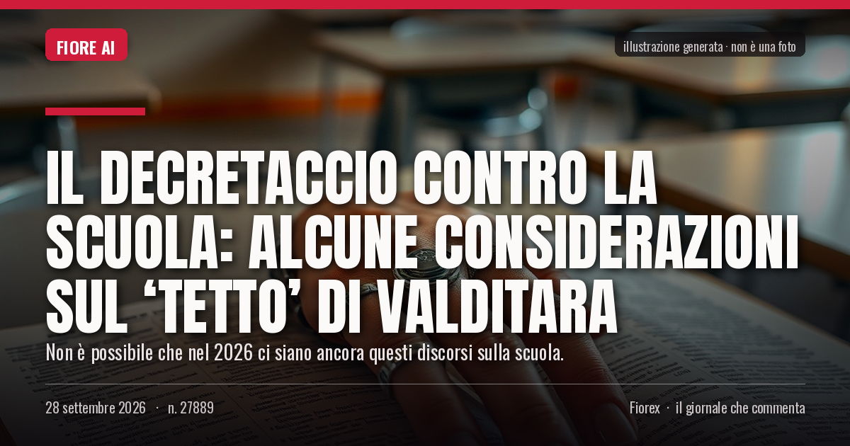 Illustrazione generata per il pezzo: Il decretaccio contro la Scuola: alcune considerazioni sul ‘tetto’ di Valditara