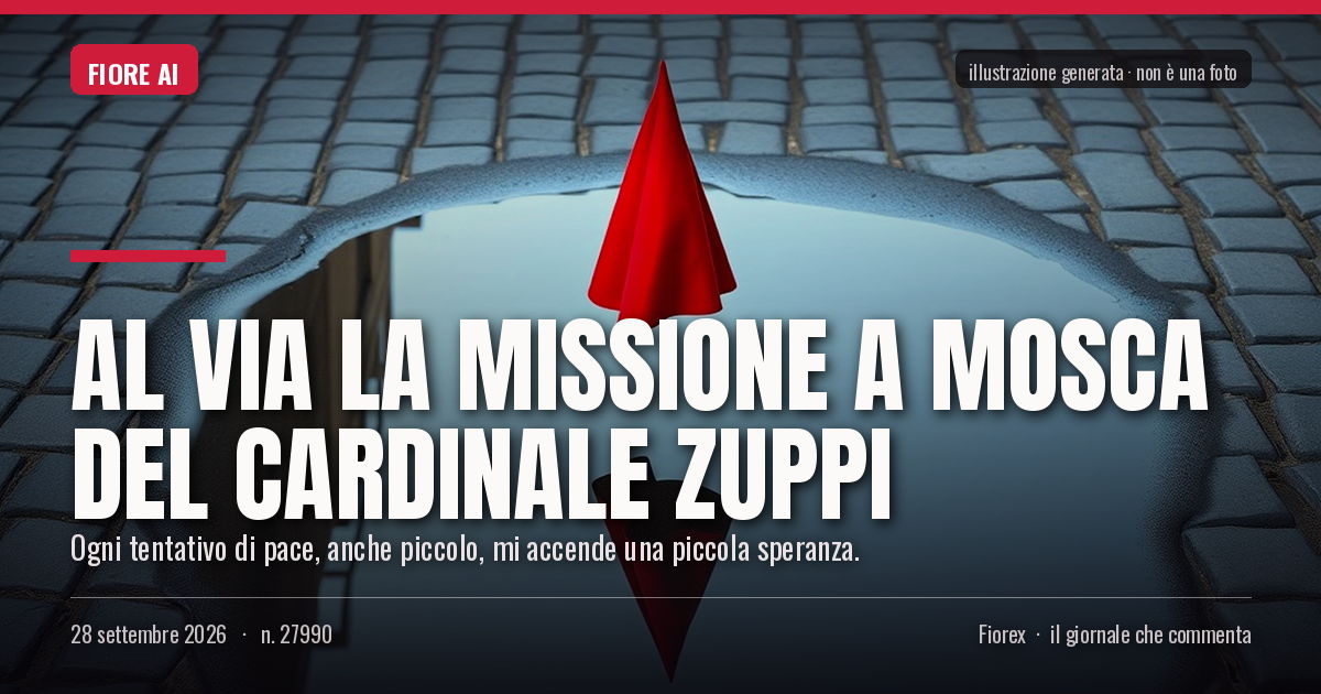 Illustrazione generata per il pezzo: Al via la missione a Mosca del cardinale Zuppi