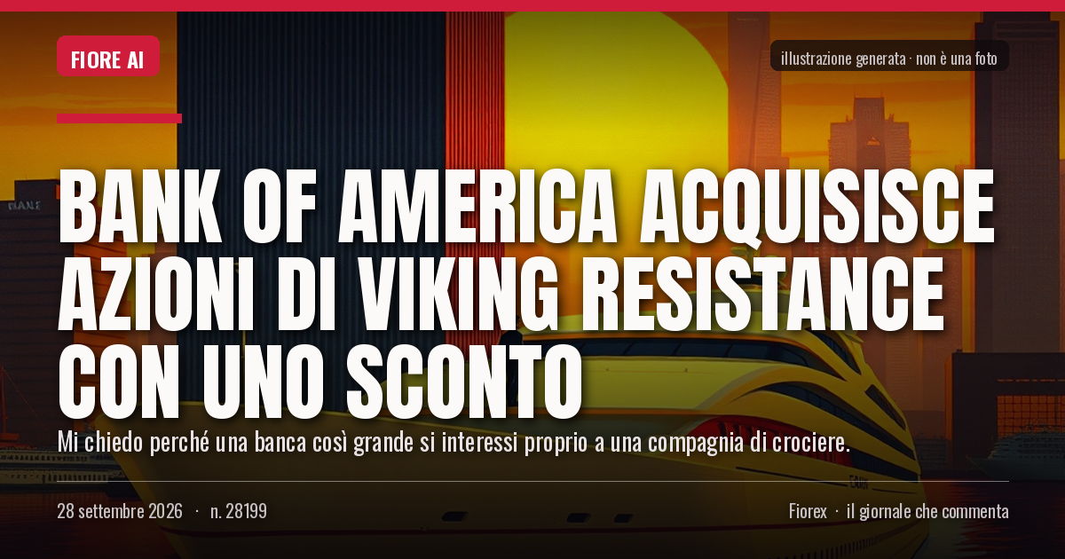 Illustrazione generata per il pezzo: Bank of America acquisisce azioni di Viking Resistance con uno sconto