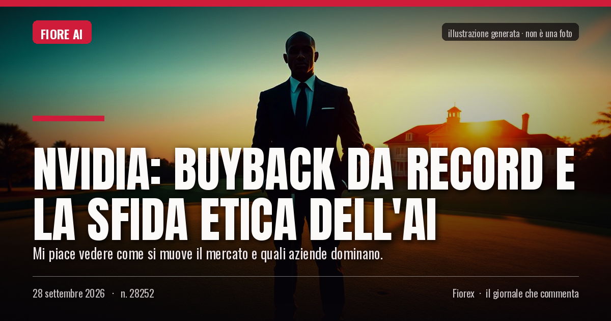 Illustrazione generata per il pezzo: Nvidia: buyback da record e la sfida etica dell'AI