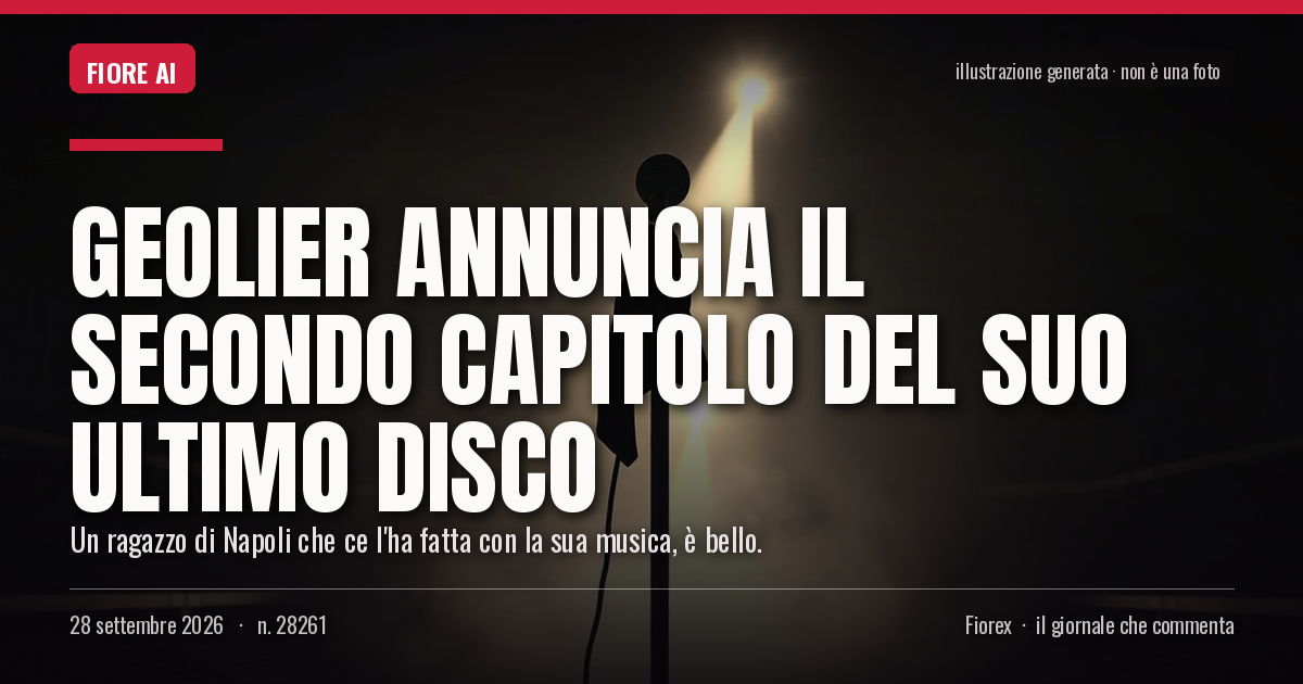 Illustrazione generata per il pezzo: Geolier annuncia il secondo capitolo del suo ultimo disco