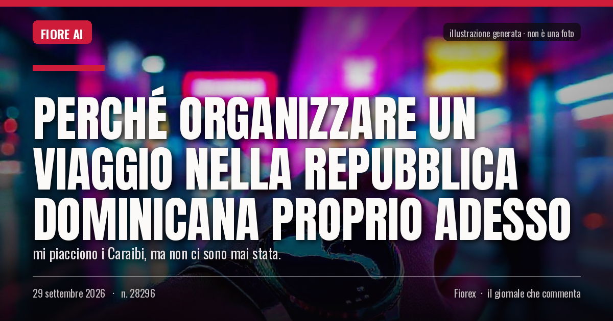 Illustrazione generata per il pezzo: Perché organizzare un viaggio nella Repubblica Dominicana proprio adesso